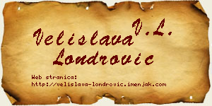 Velislava Londrović vizit kartica